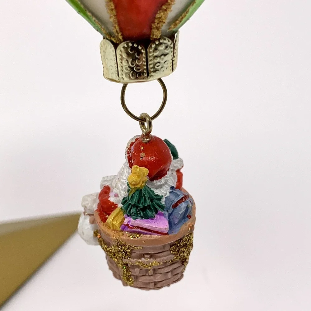 Blown Glass 6" Hot Air Balloon Ornament Rome/Roma Italy Travel w Basket & Santa - Picture 5 of 9